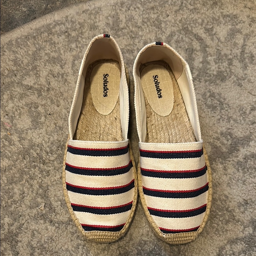 Soludos Women's Striped Espadrilles - Cream, Red, and Blue